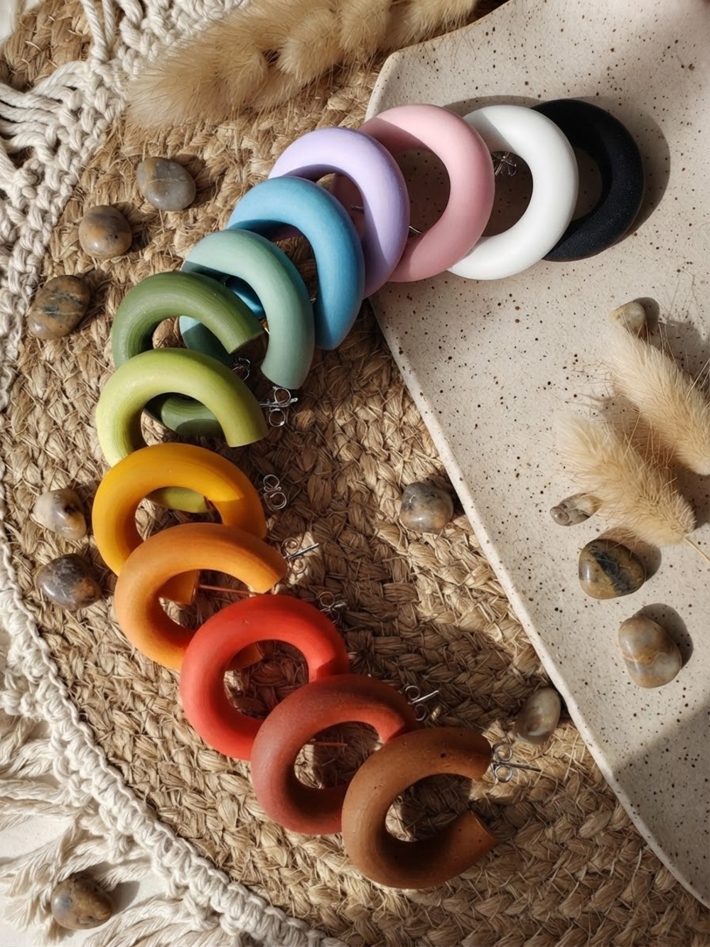 NWT Chunky Hoop Earrings - Mini Size - Various Colors - Handmade